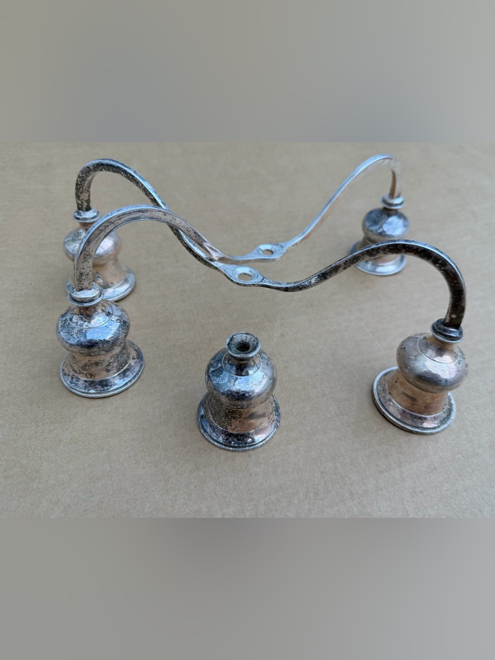 Vintage Silver Plate Candelabra Arms 2 & 3 Light Replacement Parts 11”